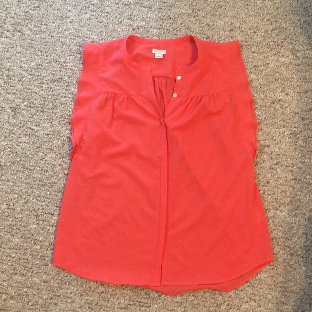 Jcrew coral sleeveless blouse